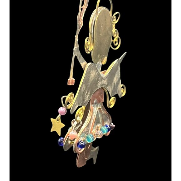 Tennis Girl Ornament Mixed Metals Legs Move Gemstones Silver Copper Brass 7 x 3. - Picture 6 of 6